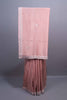 Dusty Rose Soft Georgette Saree Silver Embroidered Border 