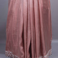 Dusty Rose Soft Georgette Saree Silver Embroidered Border