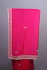 Rani Pink Soft Georgette Saree with Silver Embroidered Border
