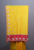 Mustard Yellow Soft Georgette Saree with Red Embroidered Border