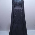 Black Georgette Sequins Embroidered Designer Lehenga Choli Cape Dupatta
