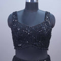 Black Georgette Sequins Embroidered Designer Lehenga Choli Cape Dupatta