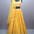  Yellow Georgette Embroidered Bridal Lehenga Choli with Dupatta