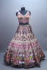 Designer Mauve Silk Printed Embroidered Lehenga Choli Organza Dupatta