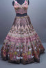Designer Mauve Silk Printed Embroidered Lehenga Choli Organza Dupatta
