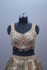 Olive Green Silk Printed Embroidered Designer Lehenga Choli Contrast Red Dupatta