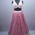 Pink Organza Embroidered Designer Lehenga Choli Heavy Blouse Dupatta