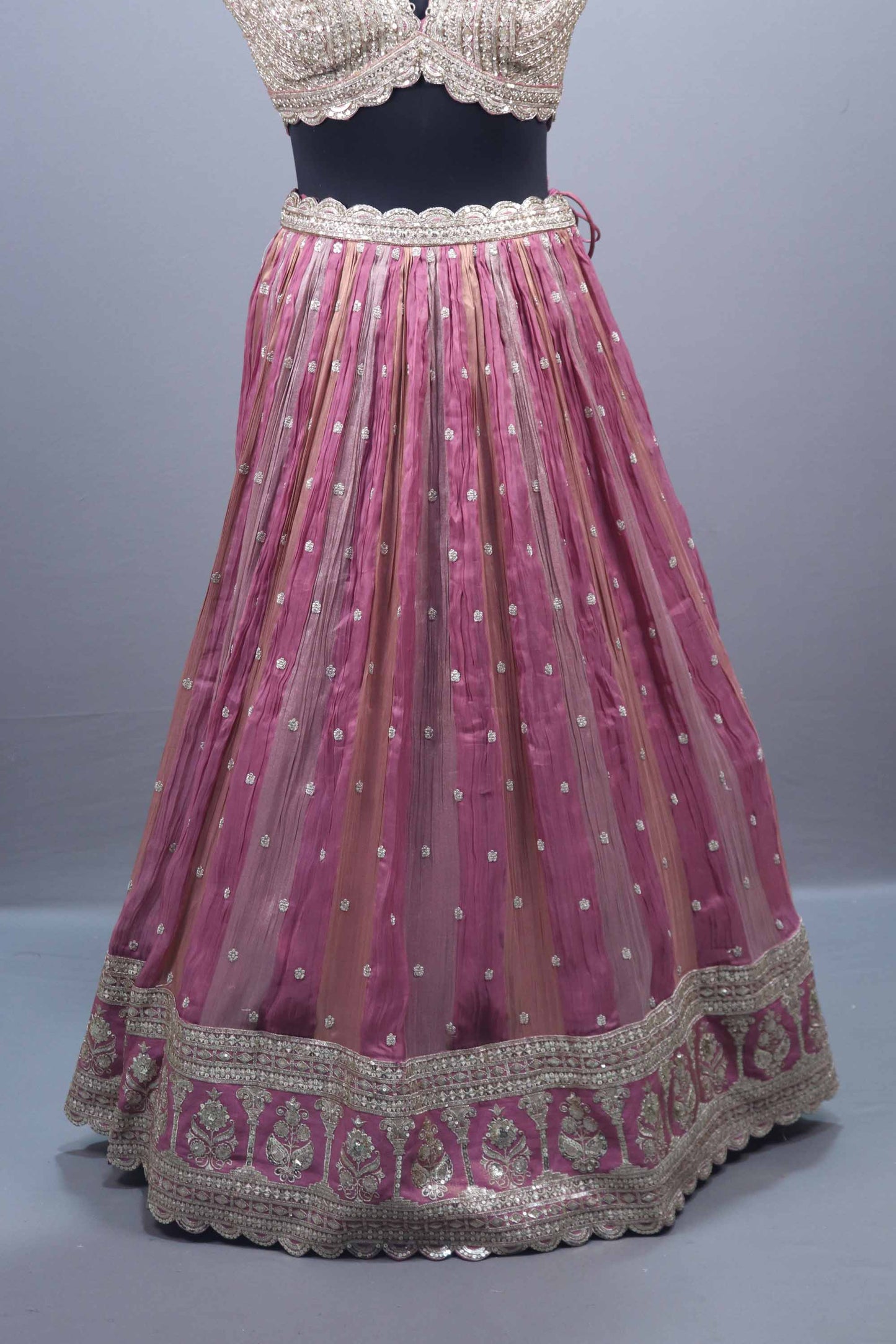 Pink Organza Embroidered Designer Lehenga Choli Heavy Blouse Dupatta