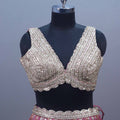 Pink Organza Embroidered Designer Lehenga Choli Heavy Blouse Dupatta