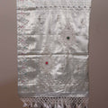 Off White Silk Embroidered Saree Designer Pallu Tassel Border