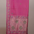 Rani Pink Silk Embroidered Saree with Heavy Zari Border Tassel Pallu