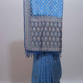 Royal Blue Banarasi Silk Saree with Silver Zari Weaving Designer Border 