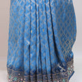 Royal Blue Banarasi Silk Saree with Silver Zari Weaving Designer Border