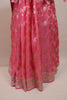 Pink Banarasi Silk Saree with Silver Zari Floral Weaving Heavy Border