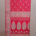 Rani Pink Banarasi Silk Saree Heavy Silver Zari Rich Traditional Border