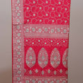 Rani Pink Banarasi Silk Saree Heavy Silver Zari Rich Traditional Border
