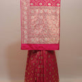 Rani Pink Banarasi Silk Saree Heavy Gold Zari Floral Border Rich Pallu