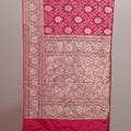 Rani Pink Banarasi Silk Saree Heavy Gold Zari Floral Border Rich Pallu