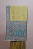 Mustard Yellow Turquoise Designer Silk Saree Heavy Embroidered Border