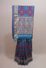Blue Patola Print Silk Saree Multicolor Ikat Design Embroidered Border 