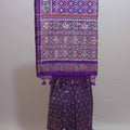Purple Patola Print Saree with Traditional Border Tassel Pallu 