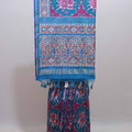 Traditional Blue Patola Print Saree with Elephant Design Decorative Tassels