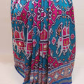 Traditional Blue Patola Print Saree with Elephant Design Decorative Tassels