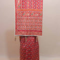 Red Patola Print Saree Elephant Peacock Motifs Traditional Saree 