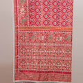 Red Patola Print Saree Elephant Peacock Motifs Traditional Saree