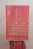 Red Patola Print Saree Elephant Peacock Motifs Traditional Saree