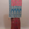 Pink Teal Patola Print Saree with Designer Border Traditional Saree