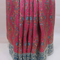 Pink Teal Patola Print Saree with Designer Border Traditional Saree