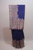 Royal Blue Paisley Print Saree with Border Design Elegant Saree