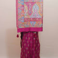 Magenta Printed Silk Saree with Traditional Paisley Design Rich Pallu