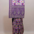 Purple Banarasi Style Silk Saree with Silver Zari Border