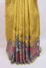 Mustard Yellow Printed Saree Multicolor Traditional Pallu Tassel Border