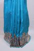 Sky Blue Parsi Gara Embroidered Saree Peacock Elephant Motif Border