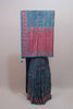 Turquoise Blue Pink Parsi Gara Embroidered Saree Elephant Peacock Motifs