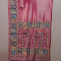 Rani Pink Designer Parsi Gara Embroidered Saree Paisley Floral Border