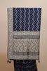 Navy Blue Banarasi Silk Saree Silver Zari Weaving Zigzag Buta Rich Border