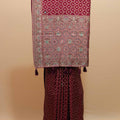 Maroon Banarasi Silk Saree Zari Weaving Floral Motifs Designer Pallu