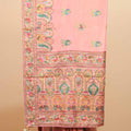 Peach Designer Banarasi Silk Saree Multicolor Embroidered Border