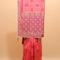 Pink Designer Banarasi Silk Saree with Heavy Embroidered Border