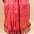 Pink Designer Banarasi Silk Saree with Heavy Embroidered Border
