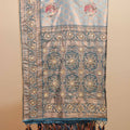 Sky Blue Banarasi Silk Saree with Zari Weaving Designer Border
