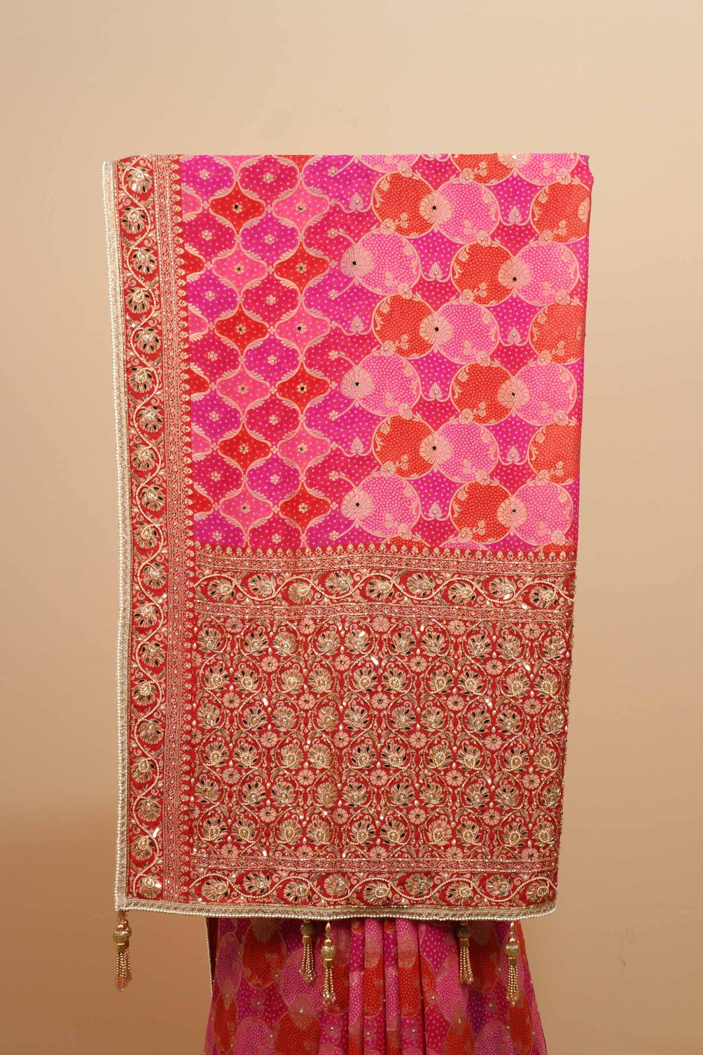 Pink Designer Silk Saree Heavy Embroidered Zari Border