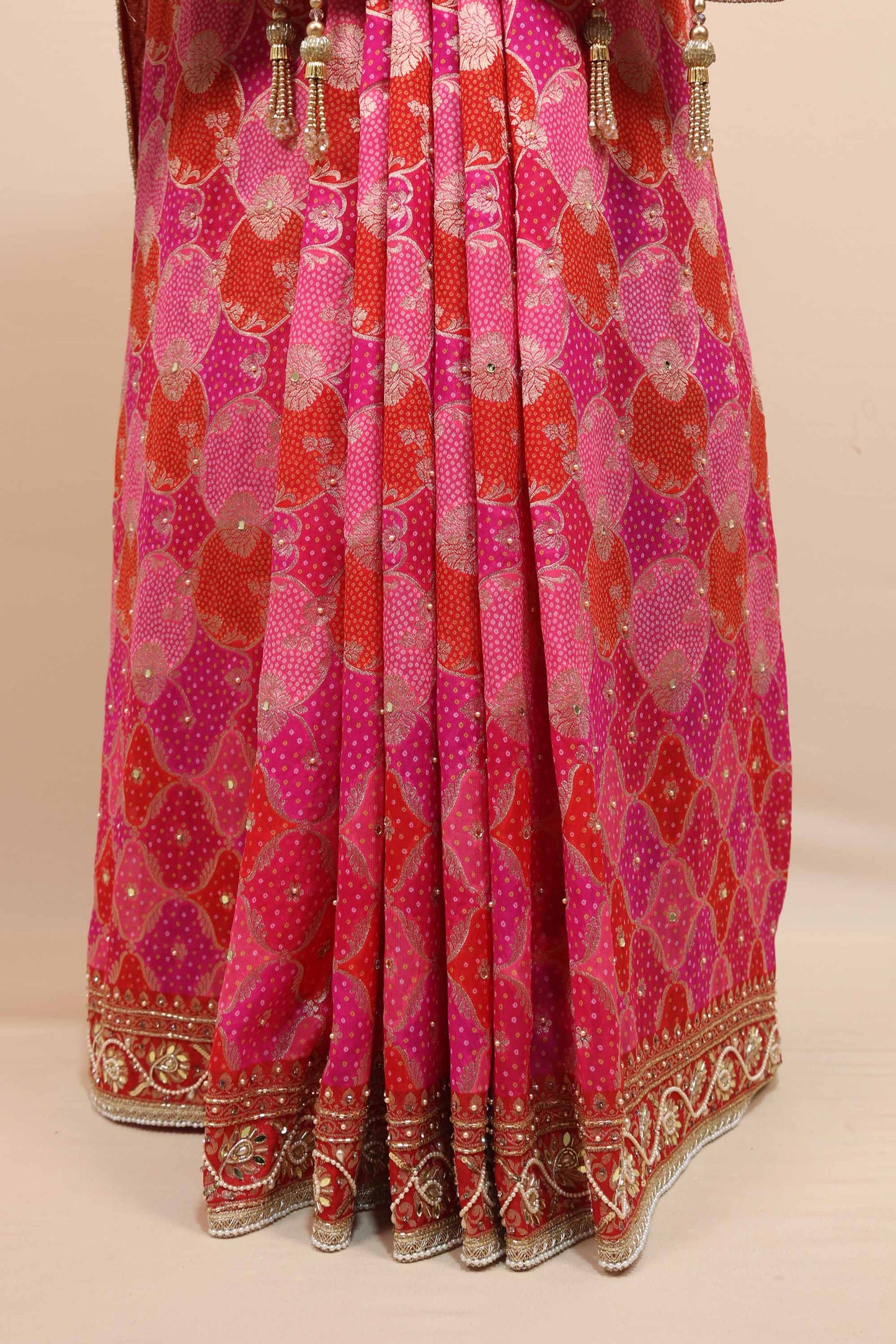 Pink Designer Silk Saree Heavy Embroidered Zari Border