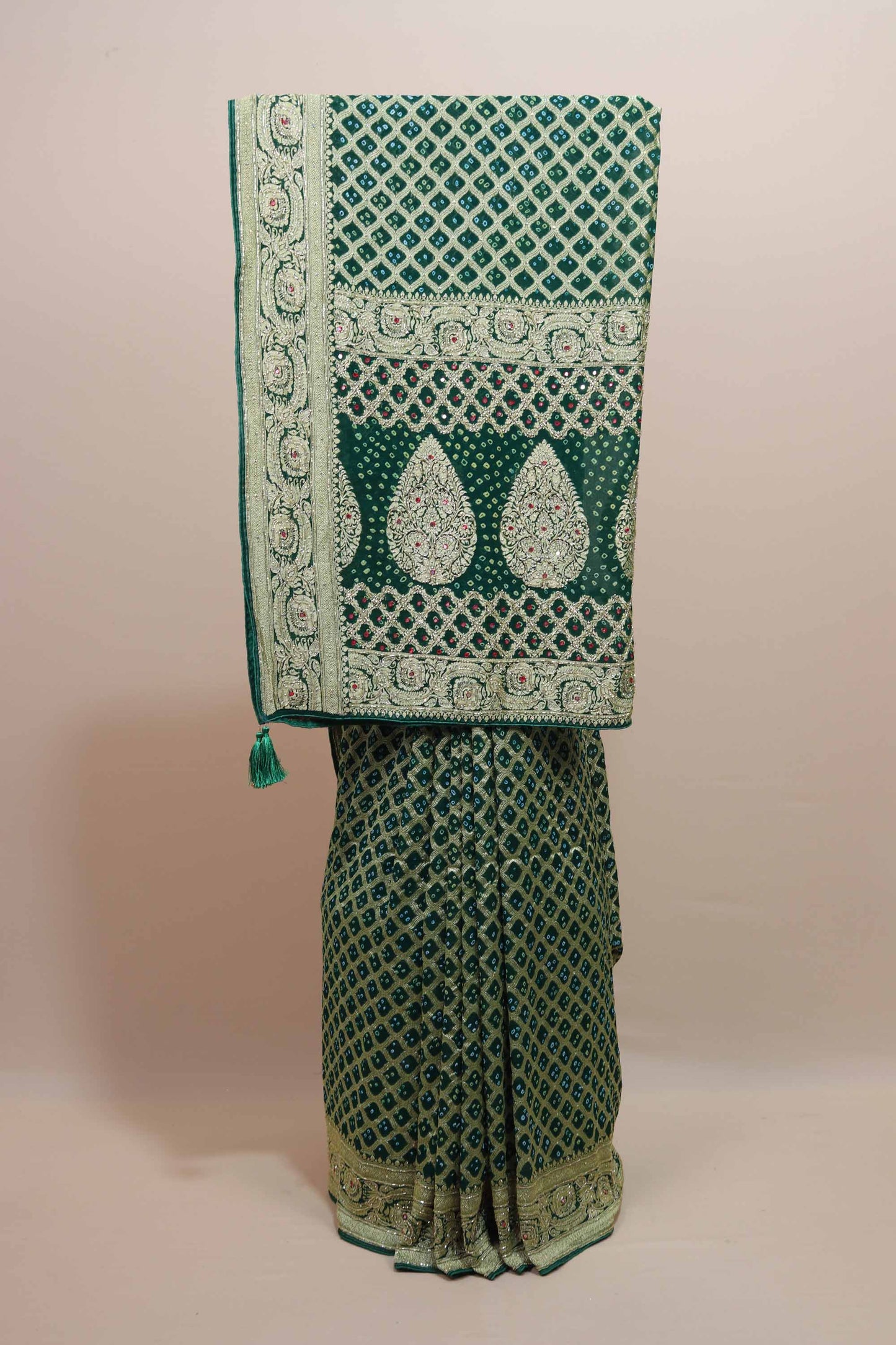 Dark Green Banarasi Silk Saree Silver Zari Weaving Traditional Saree