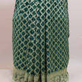 Dark Green Banarasi Silk Saree Silver Zari Weaving Traditional Saree