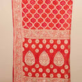 Red Banarasi Silk Saree Gold Zari Floral Weaving Traditional Saree